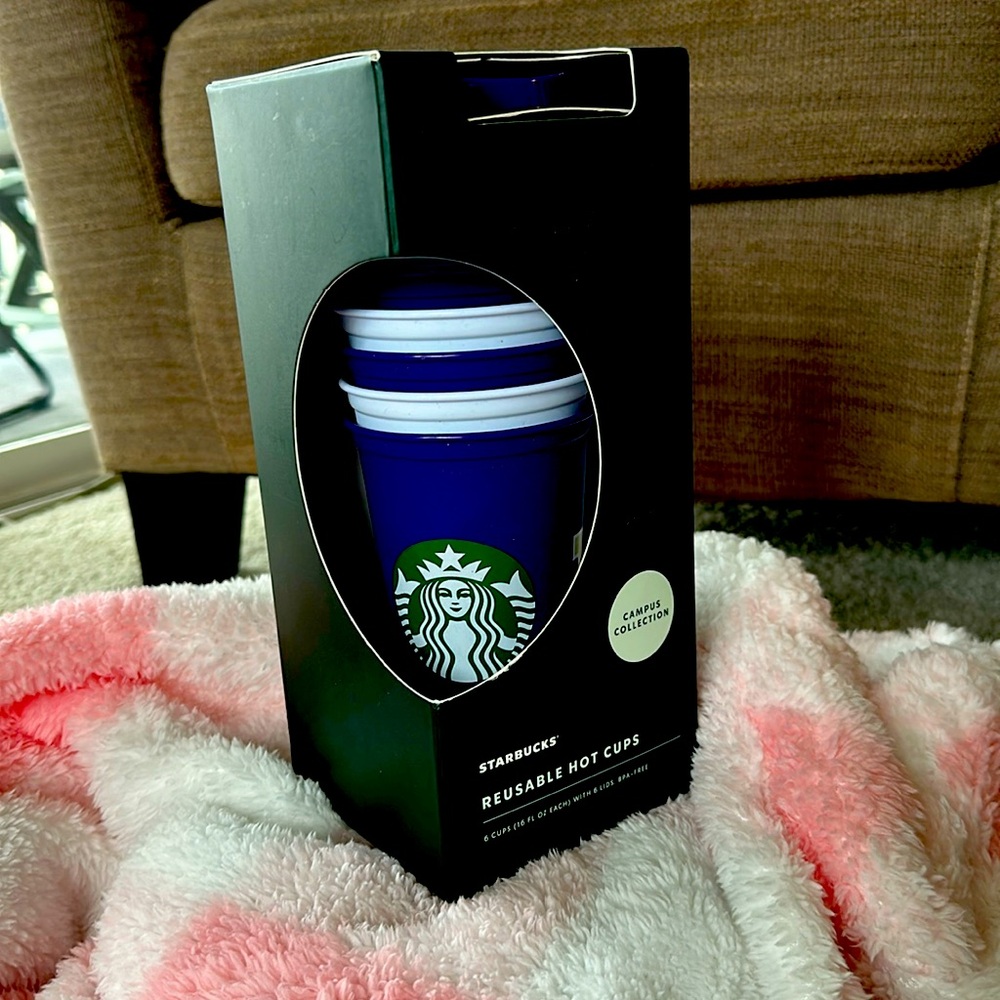 Starbucks UW Reusable 🔥HOT🔥 Cups with Lids! 6 included BPA-FREE